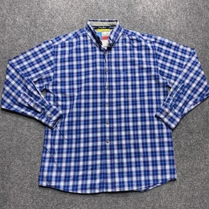 Vintage Wrangler Hemd Herren mittelblau weiß kariert George Strait Cowboy Western - Bild 1 von 9