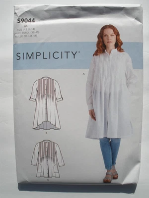 Simplicity S9044 Top Long Shirt Sleeve Variations Pin tucks Pockets Size 6-14 - Image 1 of 2