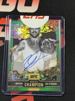 2025 Topps Chrome Dricus Du Plessis Mark Of A Champion Green Auto Redemption /99 - Image 1 of 2