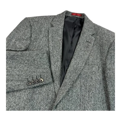 NUEVO - Blazer Dobell x Harris Tweed Escocia Gris Arenque Talla 42R EU 52 - NUEVO CON ETIQUETAS Foto 1 de 4