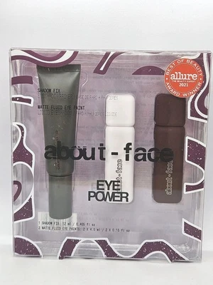 3 PC About-Face EYE POWER Liquid Paint Eyeshadow Set & Primer Kit NEW BOXED - Image 1 of 3