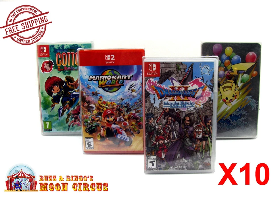 10x JUEGOS NINTENDO SWITCH PLÁSTICO Y STEELBOOK - PROTECTOR CAJA PROTECTORA TRANSPARENTE  Foto 1 de 4