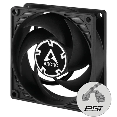 ARCTIC P8 PWM PST CO 80mm 8cm Black PC Case Fan 3000RPM 23.4-CFM 12v 4-Pin - Image 1 of 4
