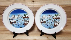 Set of 2 Villeroy & Boch NAIF CHRISTMAS 10 1/2" Porcelain Dinner Plates - Picture 1 of 4