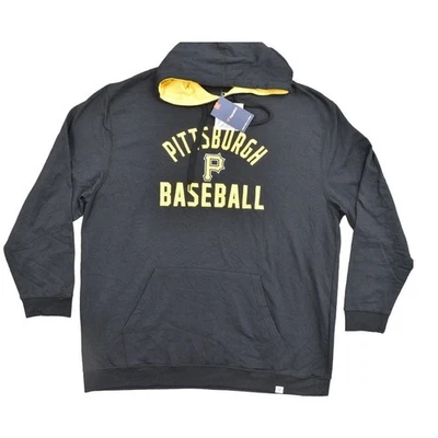 NEW Majestic 2XLB Black Cotton Pullover Sweater Pittsburgh Baseball Pirates - Image 1 of 4