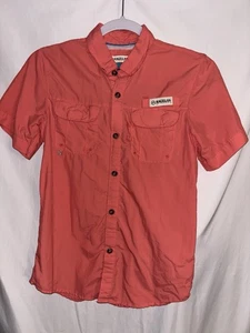 Magellan Youth Boys M Coral Orange Relaxed Fishing Button Shirt - Picture 1 of 3