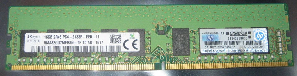 16GB HYNIX RAM DDR4 PC4-2133P PC4-17000E DIMM 288-pin HMA82GU7MFR8N-TF T0 AB ECC - Bild 1 von 1
