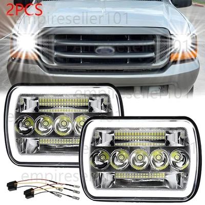 2PCS 130W 7x6" 5x7" LED Headlights HI-Lo DRL fit Ford E-350 Super Duty 1999-2017 - Image 1 of 4
