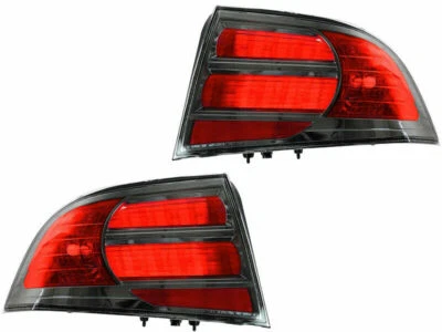 FITS ACURA TL S TYPE 2004-2008 BLACK TAILLIGHTS TAIL LIGHTS REAR LAMPS SET PAIR - Image 1 of 4