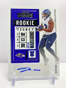 2020 Panini Contenders Rookie Ticket Auto Justin Madubuike Baltimore Ravens - Picture 1 of 2