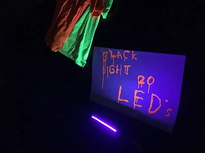 UV Ultra Violet Black Light Lamp 20 LED Water Proof strip 12v 7" Halloween glow - Image 1 of 4