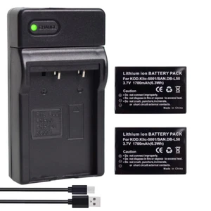 2x KLIC-5001 Battery +Charger For Kodak EasyShare P712 P850 P880 Z730 Zoom Z760 - Picture 1 of 12