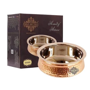 Steel Copper Serving Handi Bowl Serveware Tableware Home Restaurant Volume 750ml - Picture 1 of 3