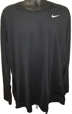 Nike Dri-Fit Black LS Athletic Stretch Base Layer Fitted Shirt Size XXL Mens EUC - Image 1 of 3