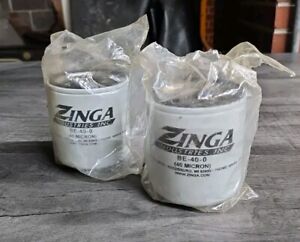 Lot of (2) BE-40-0 Zinga Industries 40 Micron Hydraulic Filters NEW!