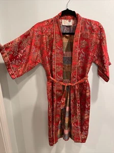 Child’s Vintage Kimono Robe Red 12 - Picture 1 of 7