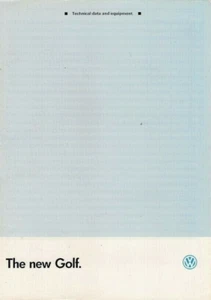 Volkswagen Golf CL & GL Hatchback Mk3 Specifications 1992 UK Market Brochure - Picture 1 of 2
