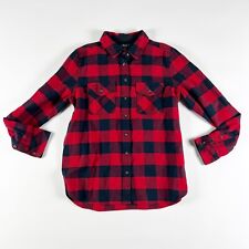 Roots Park Cotton Collared Long Sleeve Button Front Buffalo Plaid Shirt Top