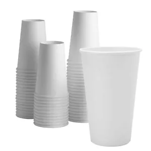 20oz (500-Pack) White Poly Paper Disposable Hot Beverage Coffee Drinking Cups - Picture 1 of 2