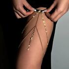 Boho Elastic Band Bandage Leg Thigh Chain for Women Bikini Sexy Tassel Multilaye