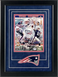 Tom Brady Signed New England Patriots Super Bowl XXXVI MVP 8x10 Photo Framed PSA - Picture 1 of 2