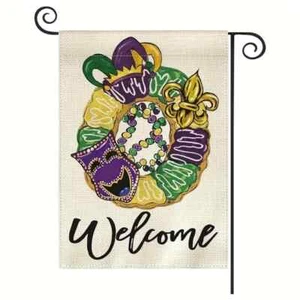 Karneval "Königstorte" 12" x 18" doppelseitige Gartenfahne (002) NUR FAHNE - Bild 1 von 3