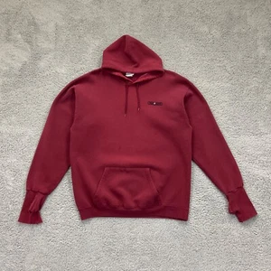 Vintage Handcuffs Hoodie Sweatshirt Mens Large Red THRASHED Skateboard Surf 90s - Picture 1 of 16