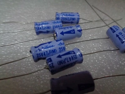 CORNELL DUBILIER Dubilier, 47uf 25v, x10 Axial Capacitors, PLUS 10 x 150uf 16v Axial Capacitors