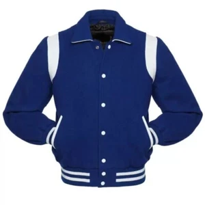 Herren Royalblau Letterman Jacke Varsity College Jacke Royal Football Jacke - Bild 1 von 3