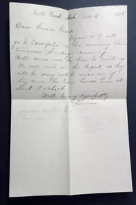 Letter to Cousin Grace Battle Creek Cassofolis Mi Mand Merlton June 4 1898 - Picture 1 of 7