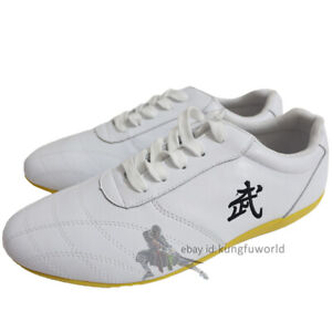 Soft Cow Leather Chinese Kung fu Shoes Tai chi Wushu Martial arts Sneakers