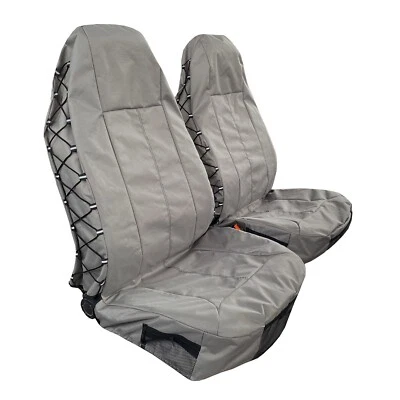 Fundas de asiento delantero gris impermeable de lona para Toyota Land Cruiser Car Truck SUV Foto 1 de 4