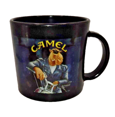 Camel сигареты кофе кружка 1990 мотоцикла тема черный пластиковый чашка декор винтажный - Изображение 1 из 4