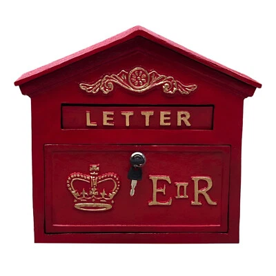 English ER II Mailbox in Red Cast Iron - Wall Mount or Standing - Image 1 of 3