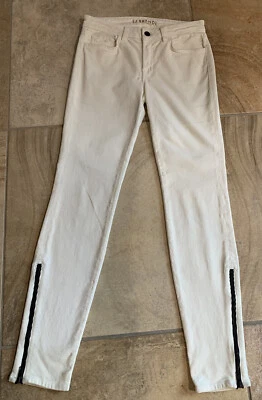 J Brand Mujer 27 Blanco Cremoso Cordaroy Cremallera Tobillo Pantalones Ajustados II Foto 1 de 4