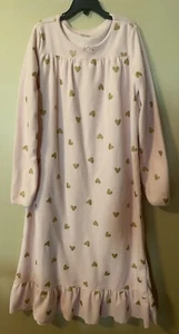 Carters Girls Pink Heart Fleece Gown Size 12-14 - Picture 1 of 6