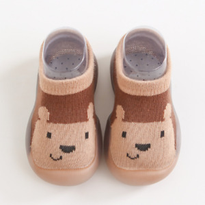 Winter Warm Kids Baby Girl Boys Toddler Anti-slip Slippers Socks Cotton Shoes