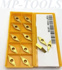 PLACCHETTE INSERTI INSERTO UTENSILI PER TORNIO ROMBO 10pz ROMBOLATO VCMT160404 - Foto 1 di 4