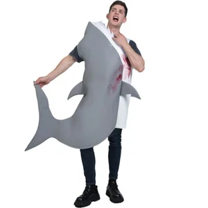 Disfraz de tiburón manchado de sangre para adulto divertido juego de rol disfraz de Halloween - Imagen 1 de 7