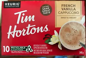 TIM HORTONS K CUPS FRENCH VANILLA CAPPUCCINO SWEET & CREAMY 10 COUNT - Picture 1 of 1