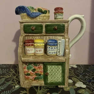 VINTAGE 1995 FITZ & FLOYD OMINBUS TEEKANNE KRUG 3D KÜCHENSCHRANK MARMELADE ÄPFEL - Bild 1 von 11