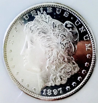 1897 S MORGAN UNBELIEVABLE CAMEO DMPL! GEM BU+++++KING CAMEO! SO NICE! NR #64100 - Image 1 of 3