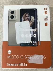 Consumer Cellular Motorola Moto G Stylus 5G 2024 (128GB) - Oatmeal - Picture 1 of 1