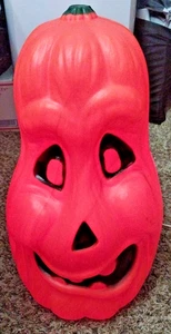 Vintage Grumpy Gourd Pumpkin Halloween Lighted Decoration 22 X 12 - Picture 1 of 4