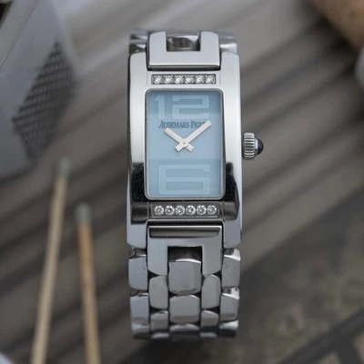 Damas Audemars Piguet Promesse 67259ST esfera azul bisel de diamantes Foto 1 de 4