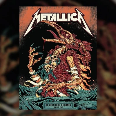 Metallica Blacksburg Virginia May 07, 2025 Lane Stadium Reprint Poster.