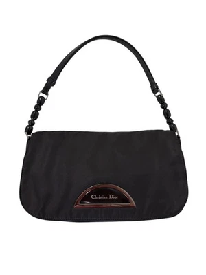 Auténtico bolso de hombro CHRISTIAN DIOR Malice Pearl de nailon negro para mujer usado   Foto 1 de 4