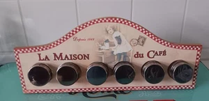 Gewürzregal Holz, Shabbystil, nostalgisch mit 6 Gewürzstreugläser - Bild 1 von 12