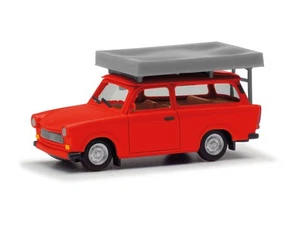 Herpa 024181-004 Trabant 601 Universal Bright Red w/Roof Tent - Picture 1 of 1