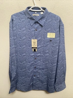 NUEVA Camisa de Vestir Campia Moda Para Hombre XL Manga Larga Nueva con Etiquetas Azul $55 Foto 1 de 4